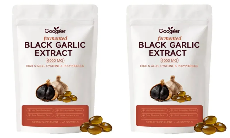 Googeer Fermented Black Garlic Extract Softgels with S-Allyl Cysteine and Polyphenols for Daily Wellness Support 60 Softgels