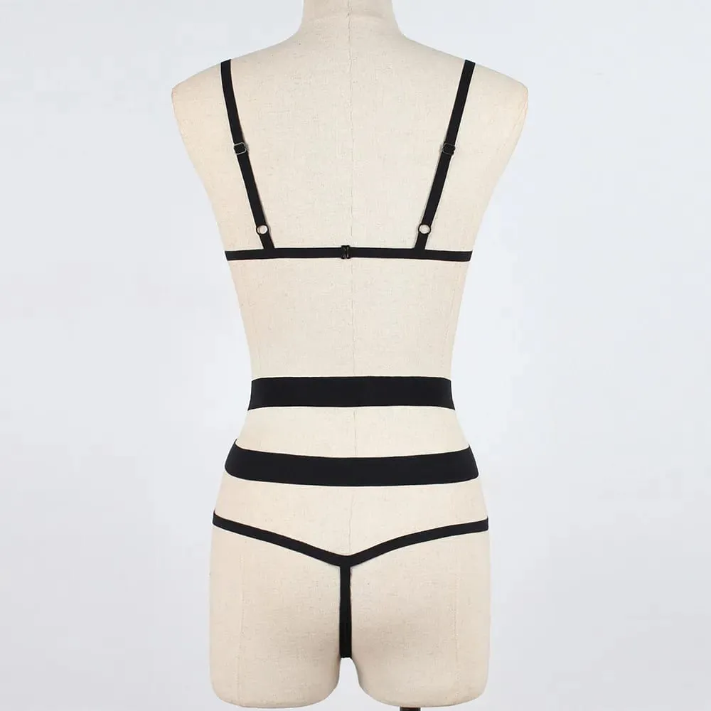 Women Lingerie Corset Bandage Hollow Underwire Racy Muslin Sleepwear Underwear Nightwear Сексуальное Белье Нижнее Белье Женское