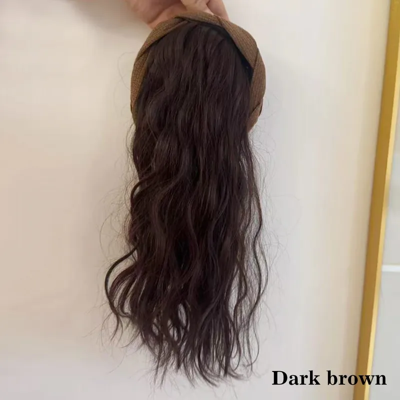 باروكة شعر صناعية من الأعلى، رأس مجعد بديل، باروكة شعر نسائية مقاومة للحرارة، وصلة شعر مستعار