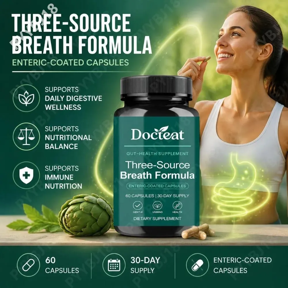 Docteat Gut Health Supplement Capsules with Berberine HCl Digestive Enzymes for Digestive Wellness & Immune Support 60 Capsules