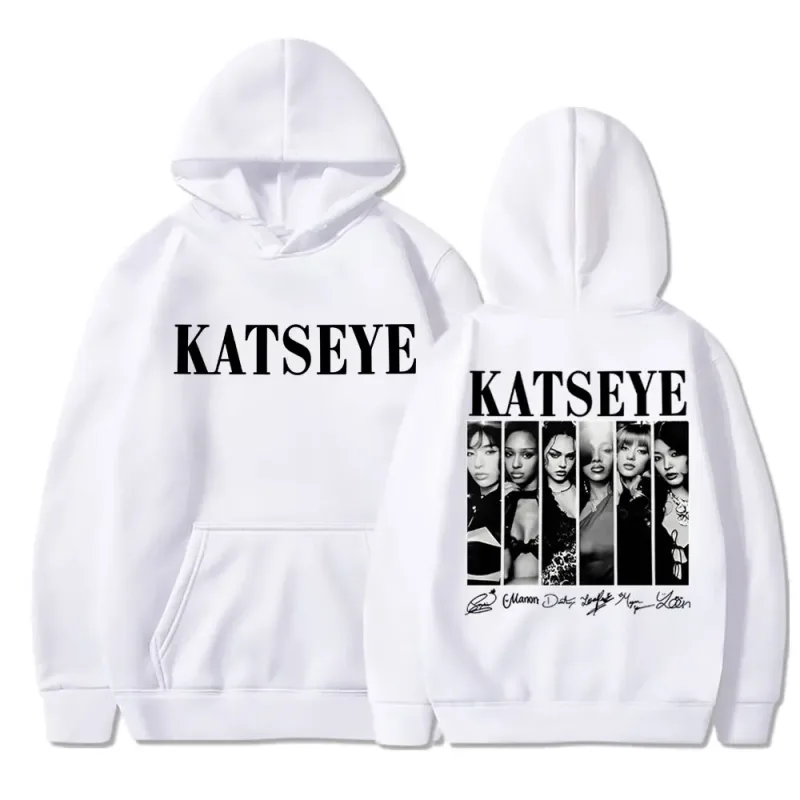 Limted Kpop Katseye Print Hoodies Vintage Trendy Men Women Y2k Hoody Sweatshirt Fleece Oversized Tracksuit Streetwear Fans Gifts