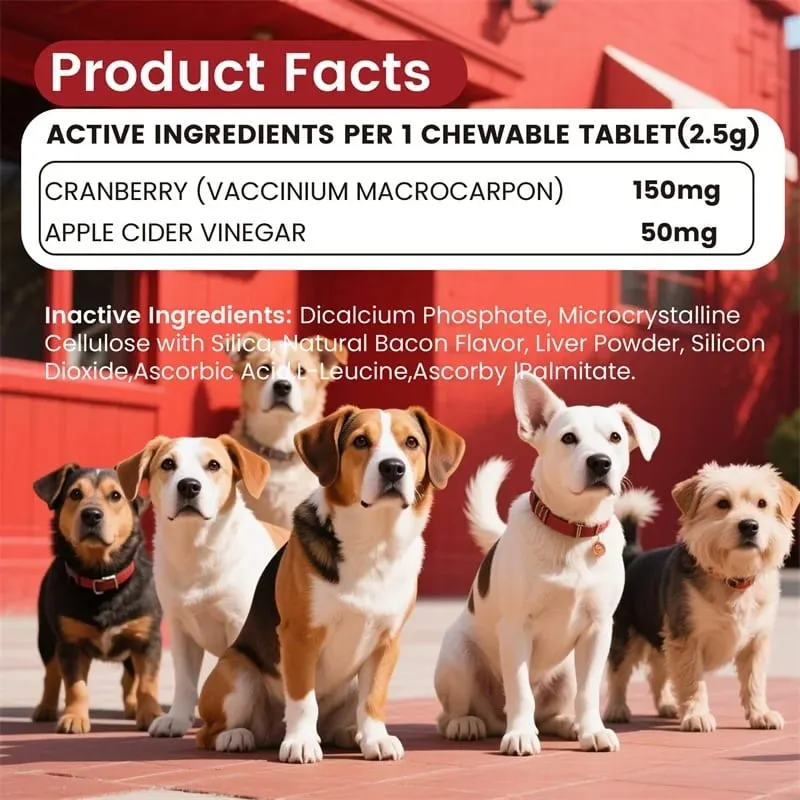 Cranberry for Dogs - Urinary Tract Health Bladder Support Dog UTI Bladder Stones Incontinence Support