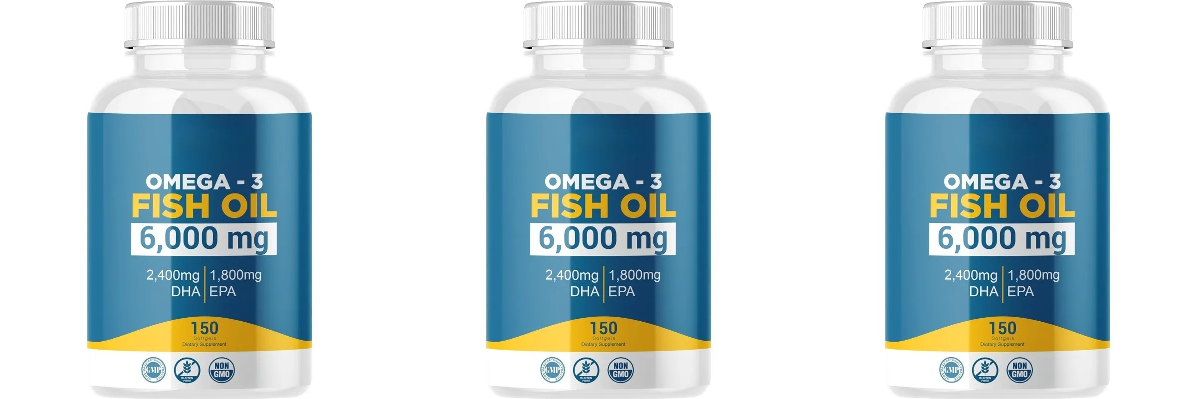 Omega 3 Fish Oil Softgels High Potency EPA DHA Daily Supplement for Adults Supports Joint Immune Health 150 Softgels Non GMO