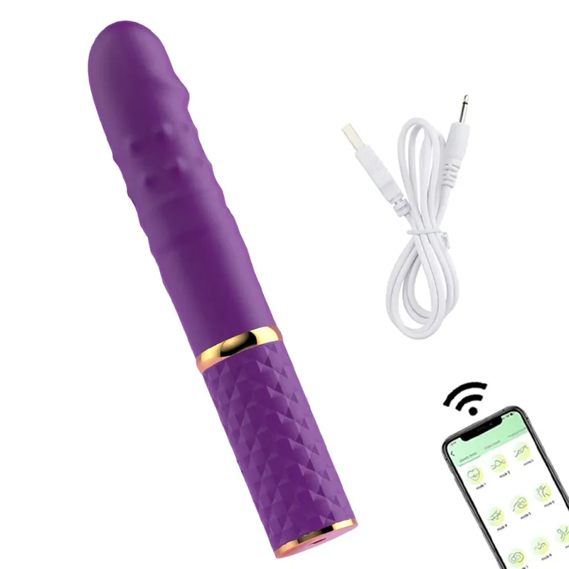 Beginner Telescopic Dildo Vibrator Thrusting Retractable Pussy G Spot Clitoral Anal Stimulation Sex Machine Sex Toys For Women