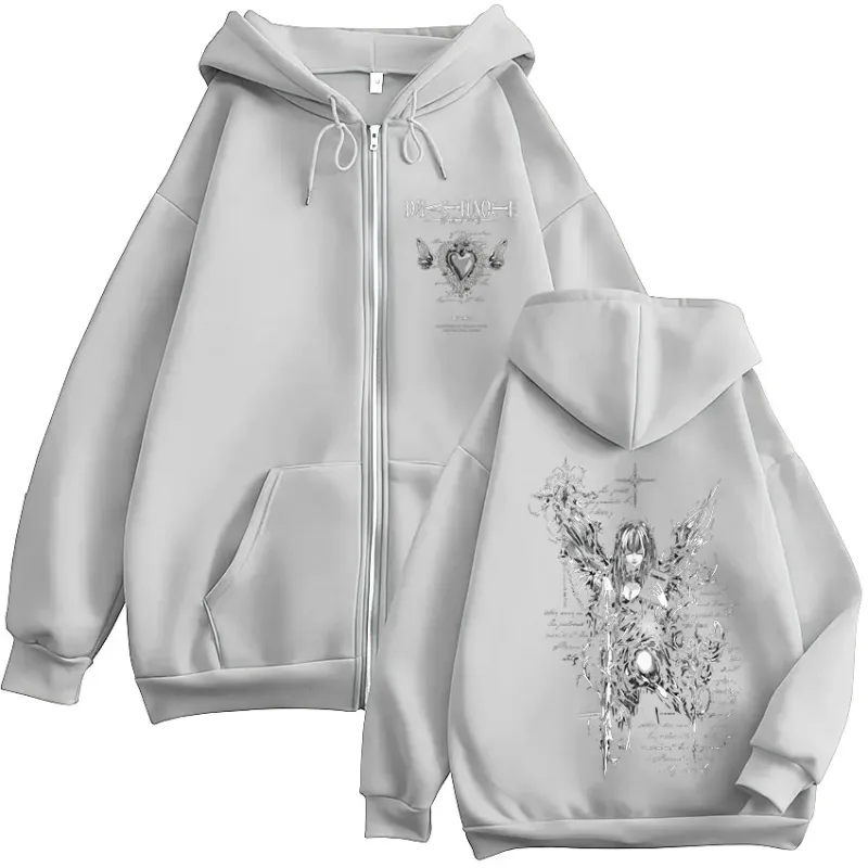 Anime Death Note Misa Amane Zipper Hoodies Men Women Clothing Fashion Casual Long Sleeve Zip Up Hooded Sweatshirts Jacket Coat