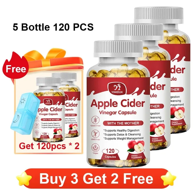 Apple Cider Vinegar Capsules 1600mg Supports Digestion Natural Cleansing Weight Management Immune Health & Metabolic Balance