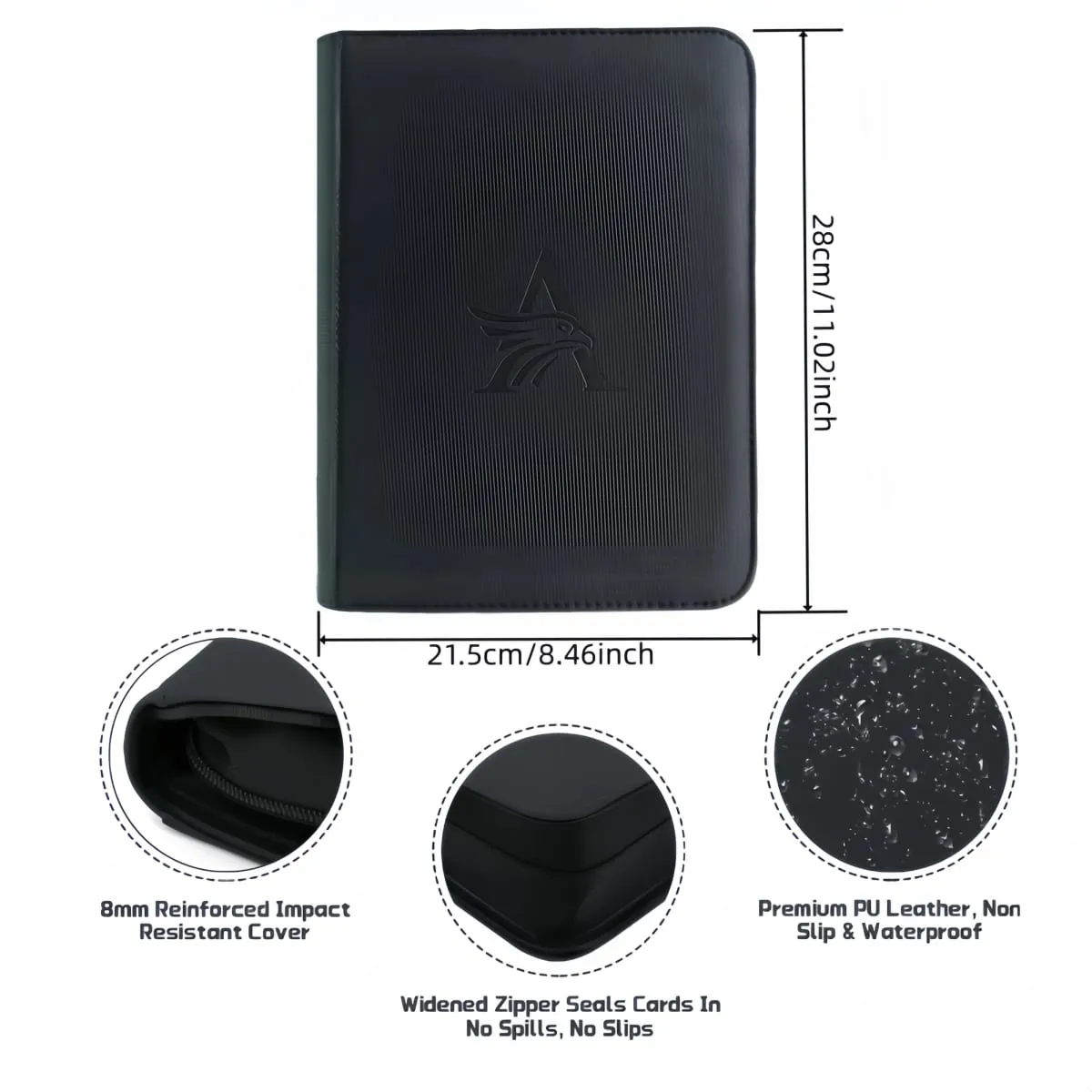 TopLoader 4-Pocket Card Binder (160 Cards) – Black/ Industrial-strength storage for TCG & sports cards. Collector's dream
