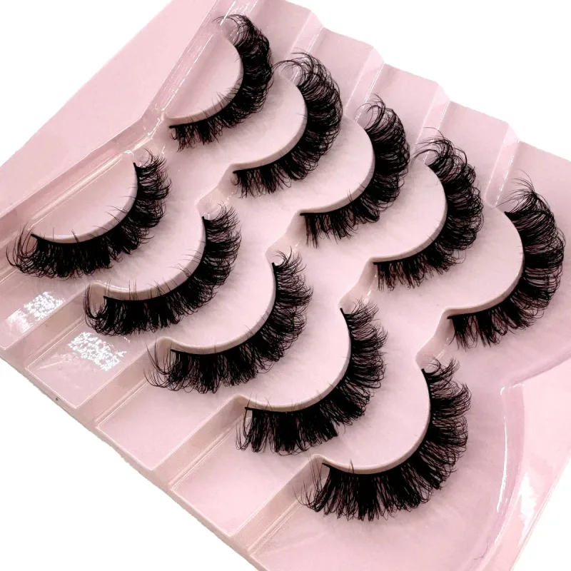 New Cat Eye Lashes 5/7/10 pairs 3D Faux Mink Eyelashes Winged Fluffy Fake Lashes Soft Natural long Full Strip Lash Make