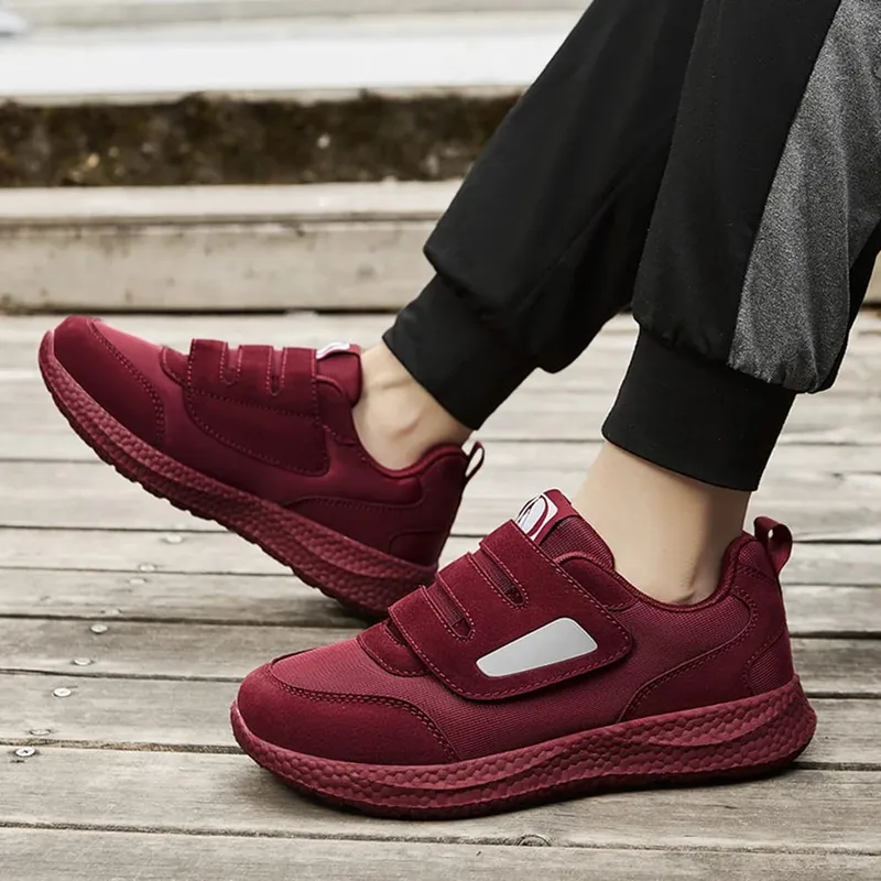 Design sapatos para diabéticos sapatos de caminhada largos com fecho ajustável deslizamento ortopédico sapatos para idosos para homens e mulheres