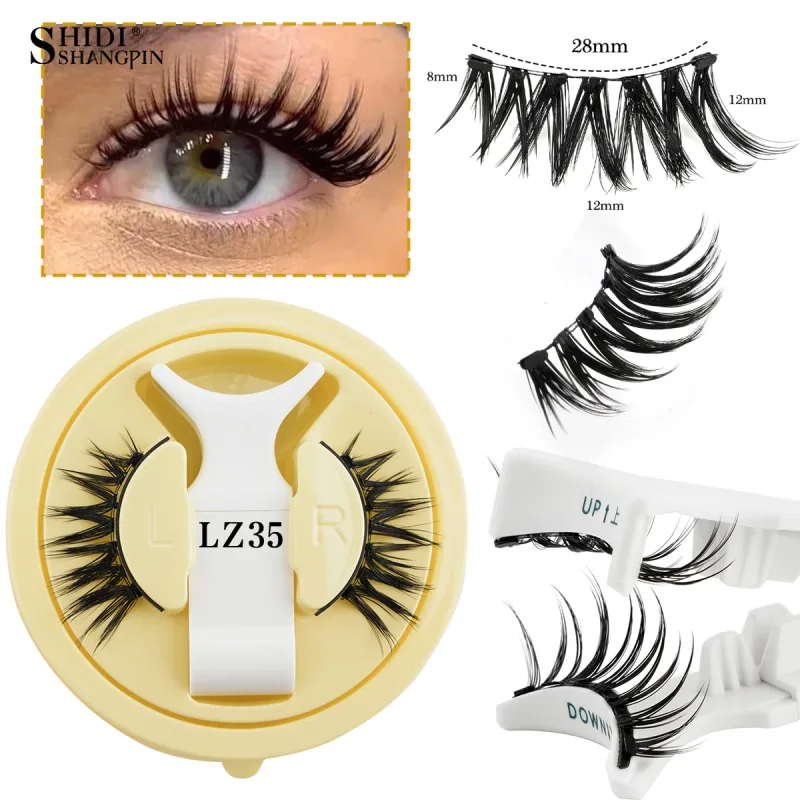 Magnetic Eyelashes No Glue Needed Reusable Natural Look 3D Faux Mink Lashes Easy Apply Magnetic Lashes Set for Eye Makeup Tool