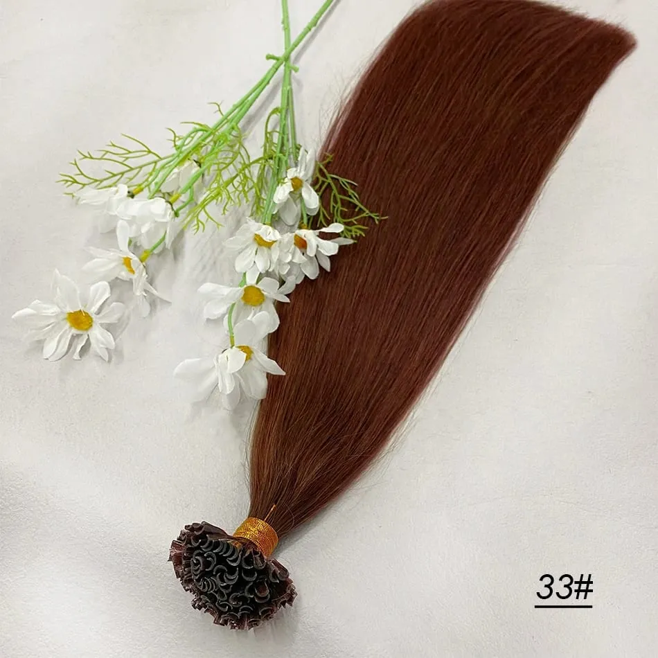 Full Shine U Tip Hair Extensions Nature Black Hair Blone 613 Color 50g Keratin Glue Beads Prebonded Remy Human Hair Extensions — image 14