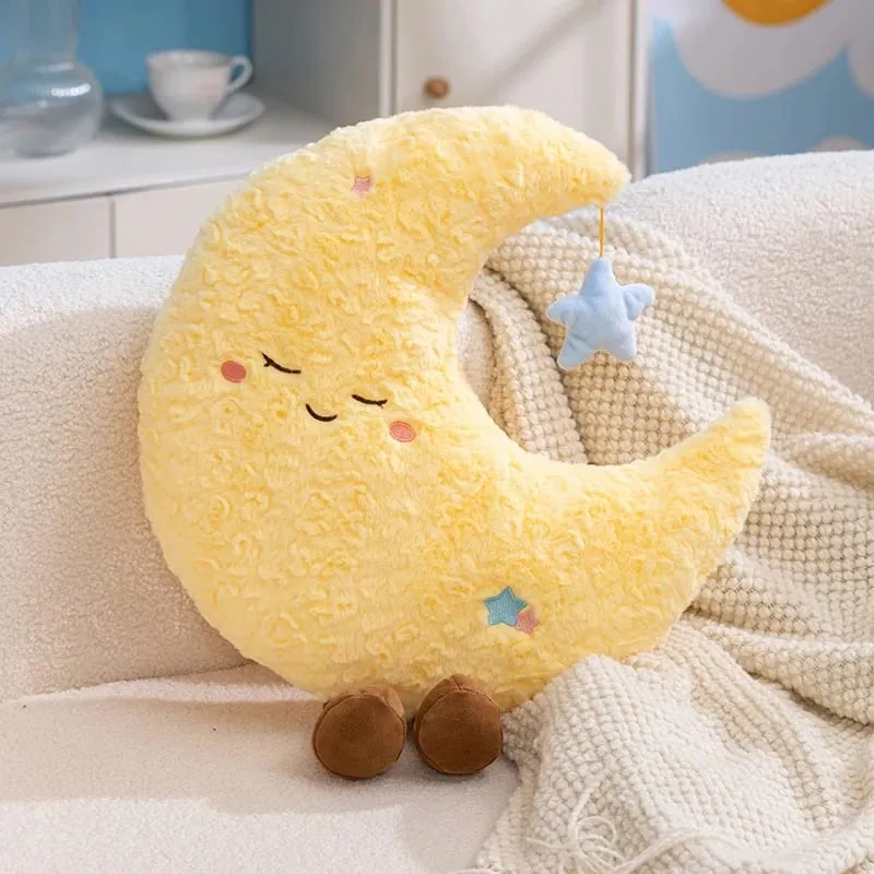 45cm Cute Plush Home Decorative Cushion Pillow Stuffed Sun Moon Plushies Huggable Sleep Pillow Girl Gift