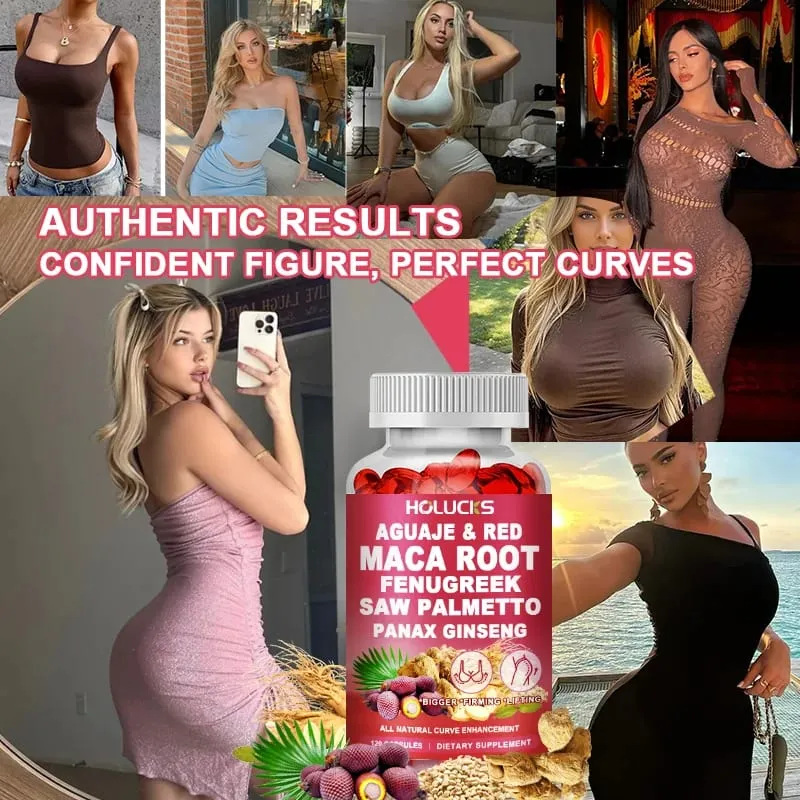 Aguaje + Fenugreek Capsules Support Bigger Butt & Breast for Firming & Lifting with Maca Saw Palmetto Panax Ginseng