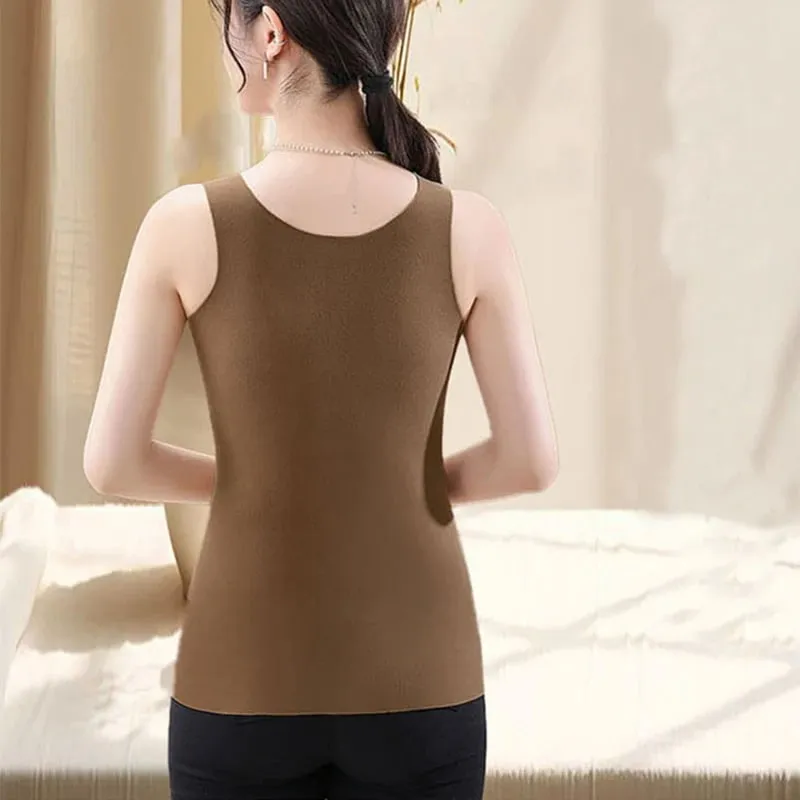 3pcs Women Thermal Tops Girls Traceless Solid Color Vest Base Layer Warm Tank Top Autumn Winter Female Sexy Slim Camisole