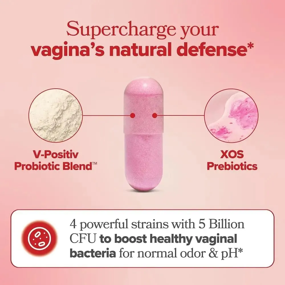O Positiv Vaginal Probiotics for Women pH Balance Vaginal Odor & Flora - Vaginal Healthy Supplement - 60 Vegan Capsules