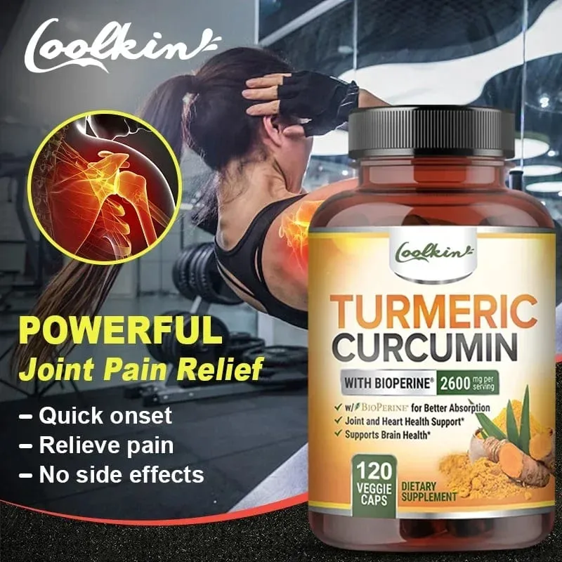 Curcumin Supplement with Black Pepper 2600 Mg Contains 95% Curcumin Enhanced Absorption Joint Support Supplement