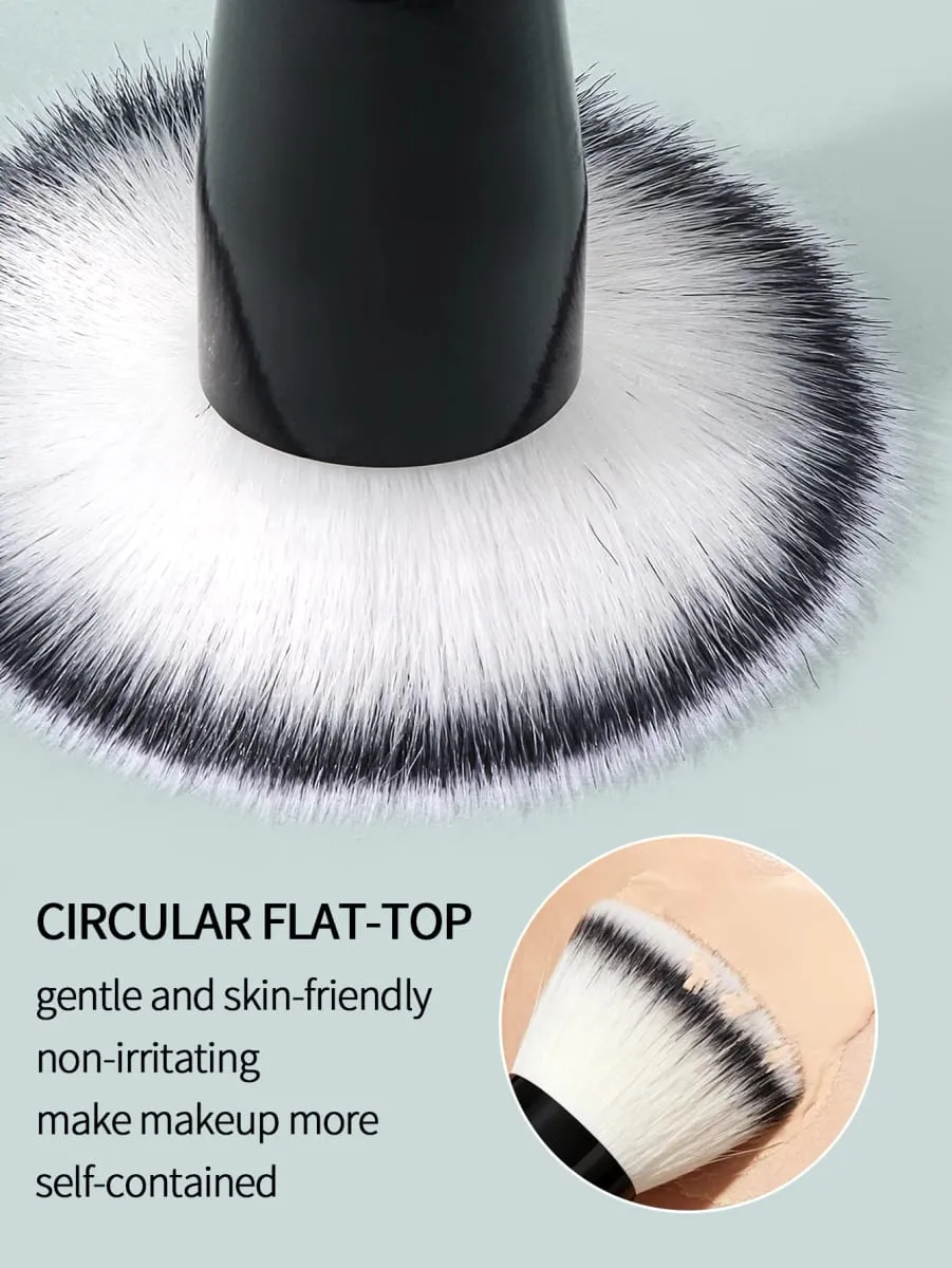 1Pc Stippling Foundation Makeup Brush Flat‑top Face Cosmetic Brush For Liquid Cream Foundation Blush Face Make‑up Beauty Tool