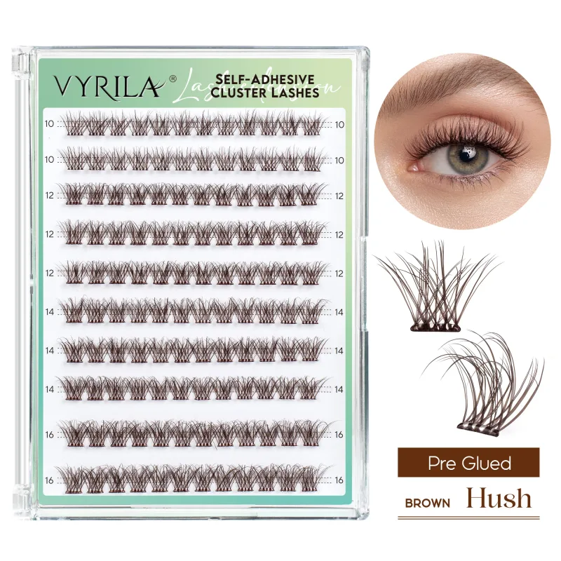 Self Adhesive Eyelashes No Glue Needed Lashes 10‑16mm Pre Glued Cluster Lashes D Curl Soft Natural Press on Lashes