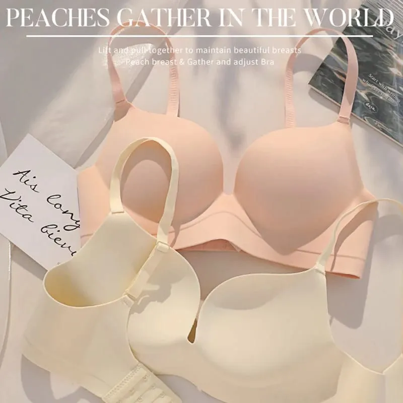 1Pcs Women Seamless Wireless Push Up Bra for Women Nude Brown Smooth Contour Cup Invisible Underwire-Free Bralette Daily Wear