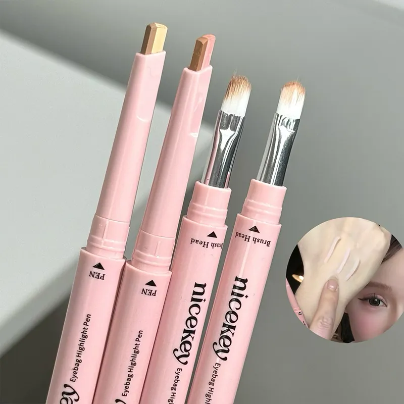 Two-tone Paste Lying Silkworm Pen Under Eye Liner Brighten Shadow Pencil Makeup Nude Pink Beige Eyeliner Pen Contouring
