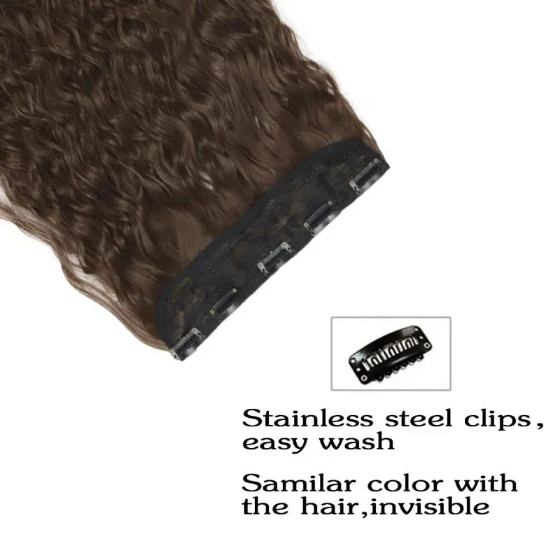 22Inch Synthetic Long Kinky Curly Hair High Temperature Corn Wave Hair Extension Clip in Fiber Hairpieces for Women