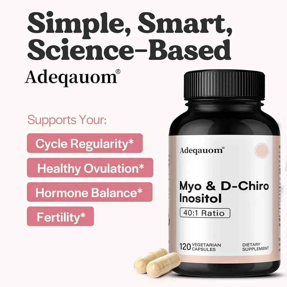 Myo-Inositol & D-Chiro Inositol Capsules - Supports Women’s Hormone Balance Ovarian Health Fertility & Cycle Wellness