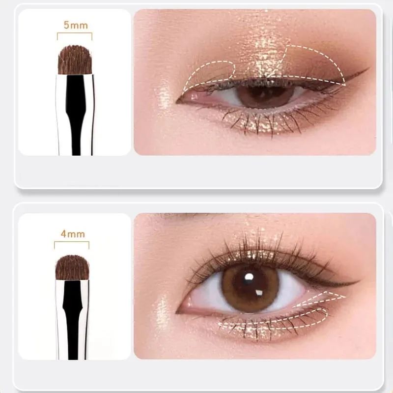 4/8/12pcs Precise Detail Eyeshadow Brush Soft Horse Hair Eyeline Silkworm Makeup Brush Highlighter Brushes Eyes Makeup Tools