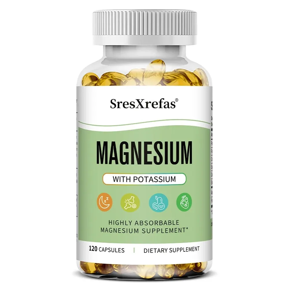 Magnesium-Kalium-Kapseln für eine schöne Schlafqualität, reduzieren Müdigkeit, Kopfschmerzen, Herz-Kreislauf-Herz- und Immungesundheit