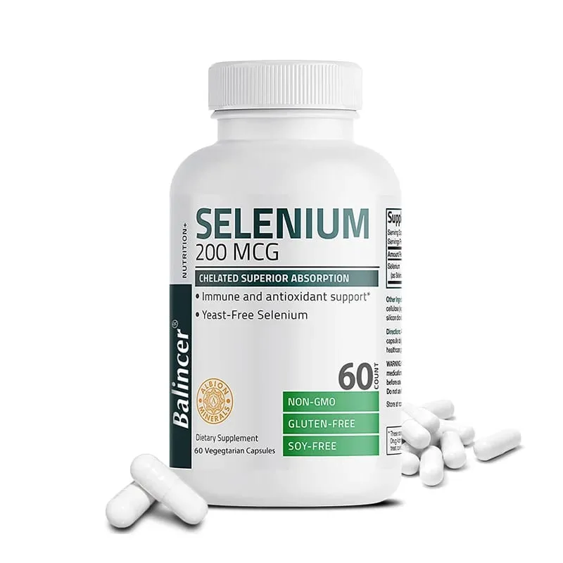 Selenium Capsules 200MCG - Antioxidant Support Boosts Immune System Boosts Energy Levels Thyroid Support NON-GMO