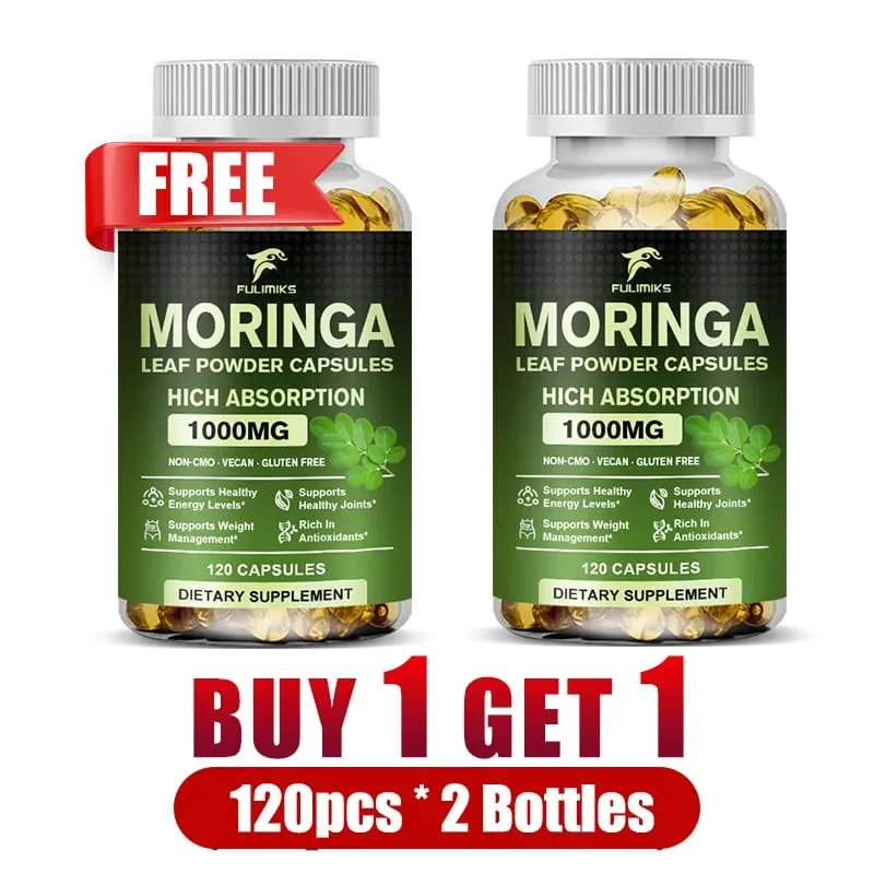 Buy 2 Get 2 Free! Pure Moringa Leaf Powder Supplement Energy Metabolism and Immune Support Weight Management Non-GMO