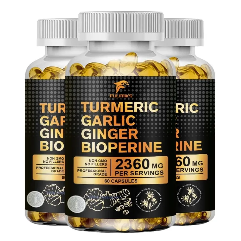 Premium Turmeric Curcumin Supplement with Garlic & Ginger Supports Joint Comfort Anti-Inflammatory Immune Health & Vitality