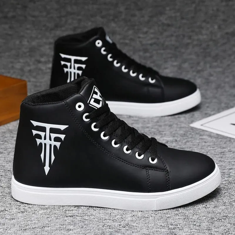 1 Pair of High-Top Men's Board Shoes Thick Soles for Wear Resistance Anti-Slip and Easy to Wear Available in Large Sizes Ver
