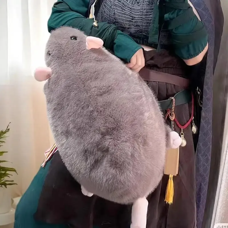 35/50/90cm Cartoon Flower Branch Rat Soft Oversized Animal Figure Cute Simulation Big Mouse Plush Toy Pillow Birthday Gift