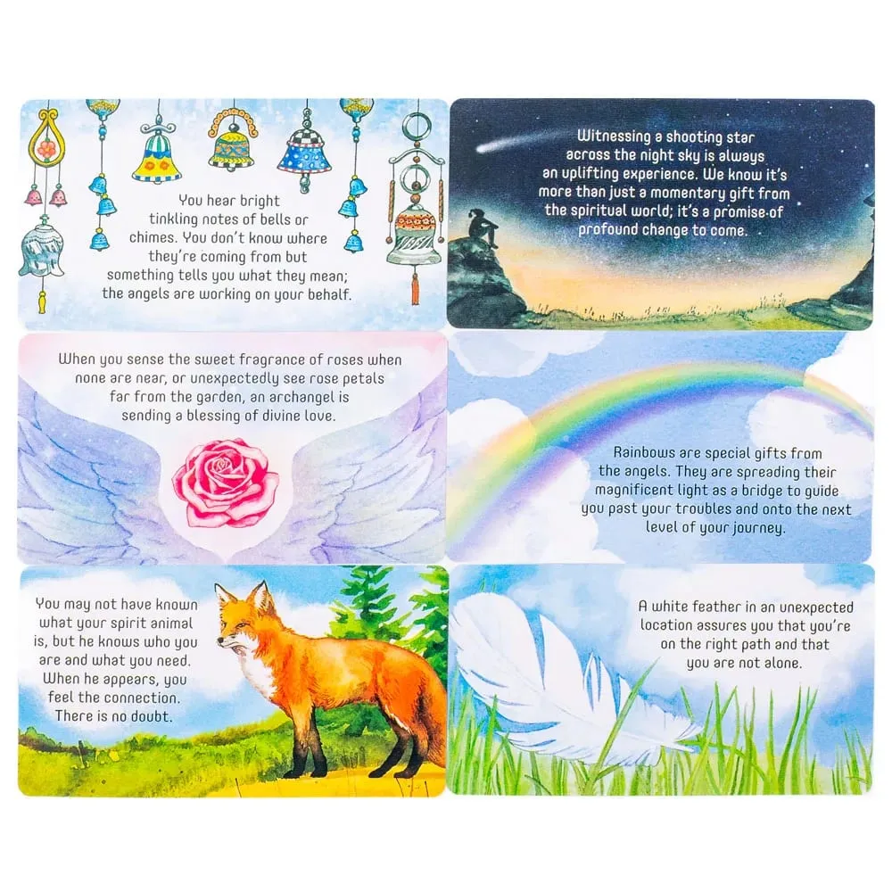 Angel Connections 11x6cm 40 Message Cards for Receiving Angel's Blessings Featuring Angel Images Perfect for Family Board Game