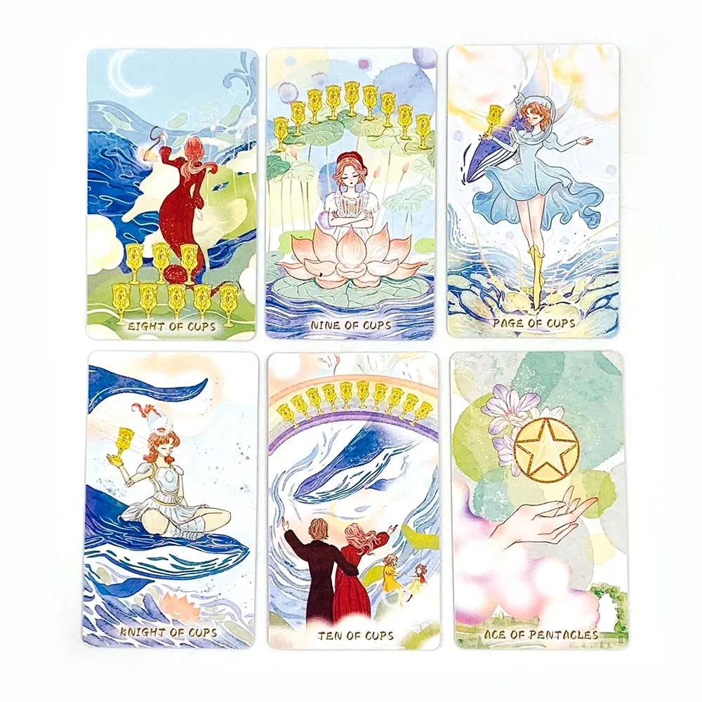 New Exquisite Tarot Serenity Tarot Deck A 80Pcs Fate Divination Tarot Cards Fortune Telling Card Games Family Party Board Game