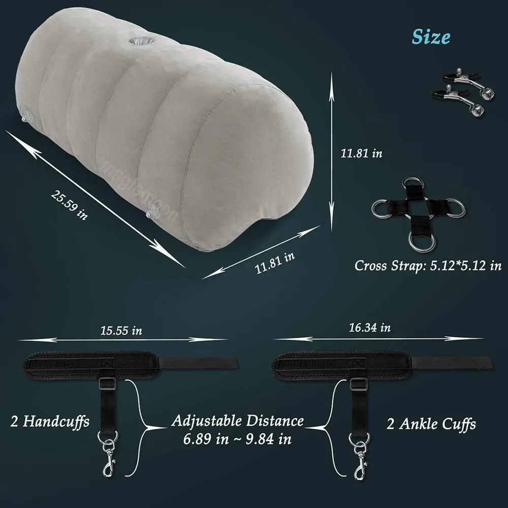 Sex Pillow Couples Sex Toys SM Product Heart Shaped Inflatable Cushion Furniture for Bedroom Dildo Mount Cross Strap Nipple C