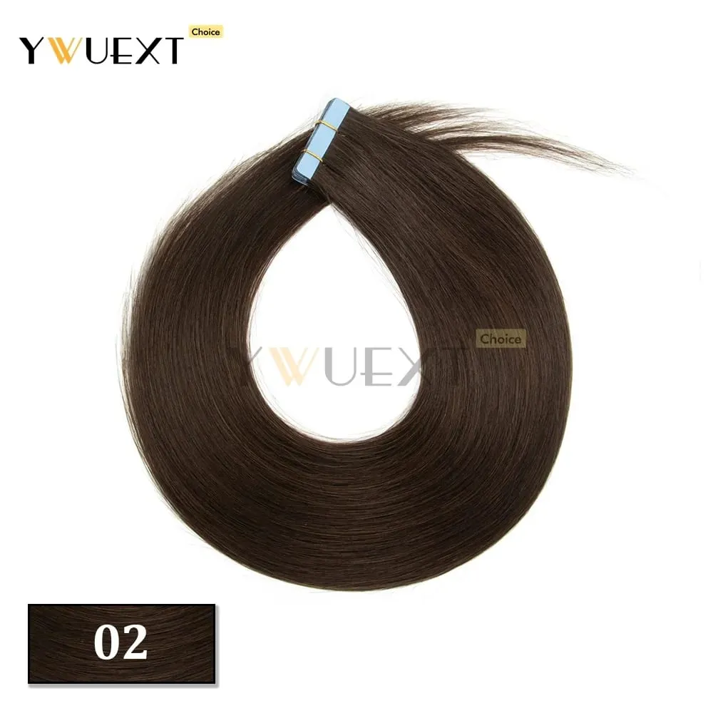 30G-50G Tape in Human Hair Extensions Natural Straight Machine Remy Hair 20pcs/pack Natural Look Hair Easy to Wear for Women