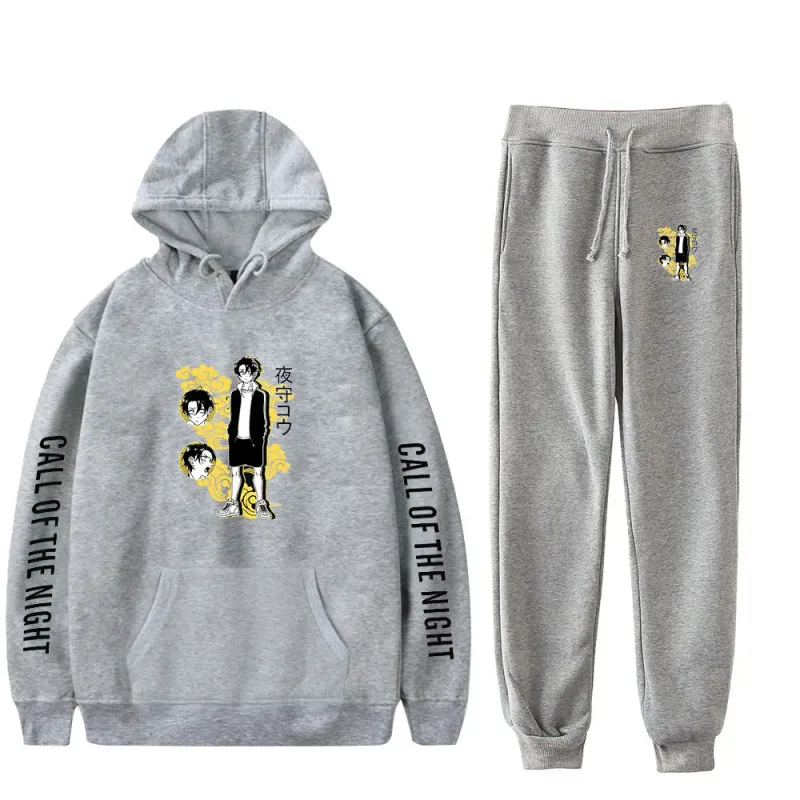 Harajuku Comfortable Call of the Night Print Sweatshirt Sweatpants Suit Hoodies+ Trousers Suit Boys/Girls 2 Piece Set Clothes