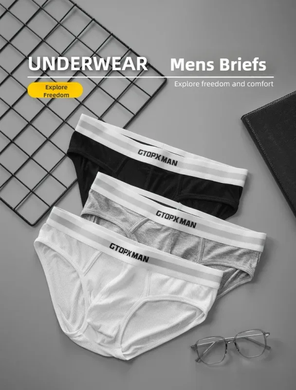 3Pack Summer Single Layer Mens Underwear Low Rise Briefs para sa Mga Lalaki Elastic Comfort Fit Underpanties Ropa Interior Hombre — image 8