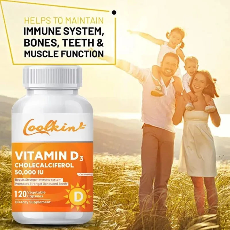 Vitamin D3 5000IU Rich in Vitamin D for Healthy Antioxidants Supporting Immune System Function - 120 Capsules Non-GMO