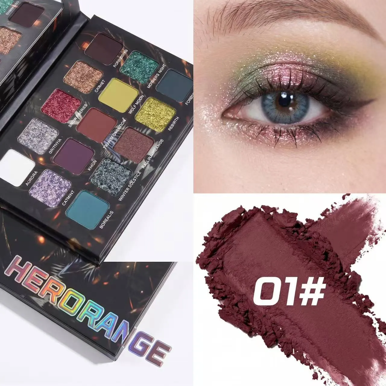 Dark Color Smoke 15 Color Eye Shadow Plate Glitter Shimmer Eyeshadow Palette Velvety Matte&Satin Finish for Eyes Long Lasting