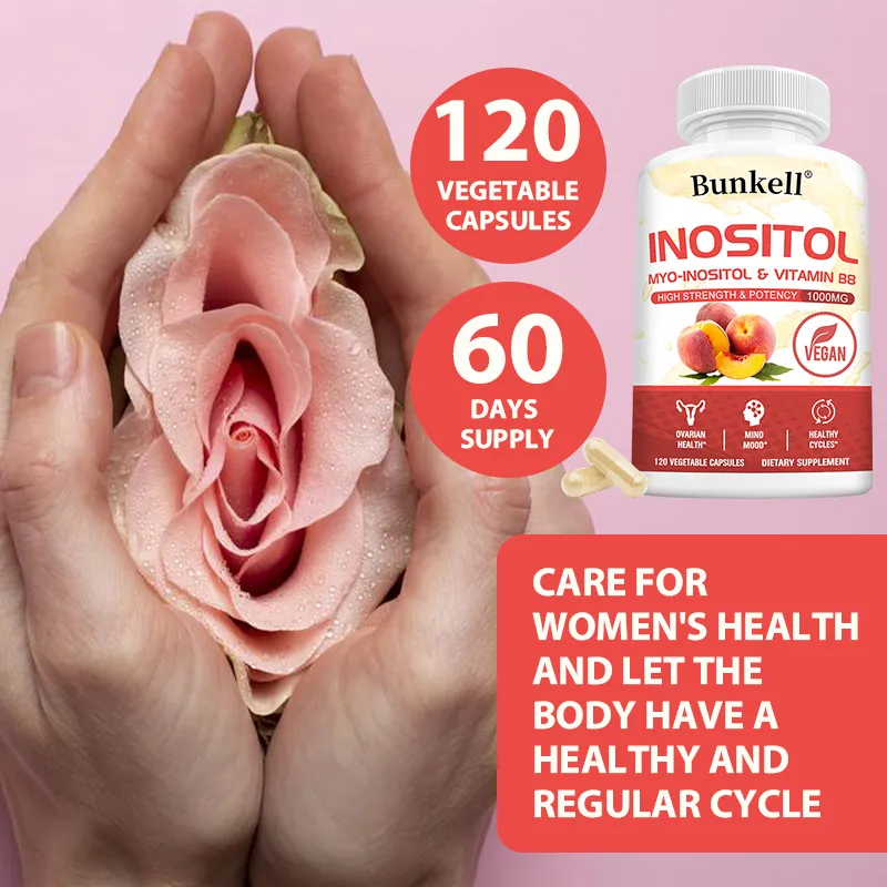 1000mg Inositol Capsules Daily Women’s Wellness Supplement Support Body Balance Metabolism & Mood Relaxation Vegan Non-GMO