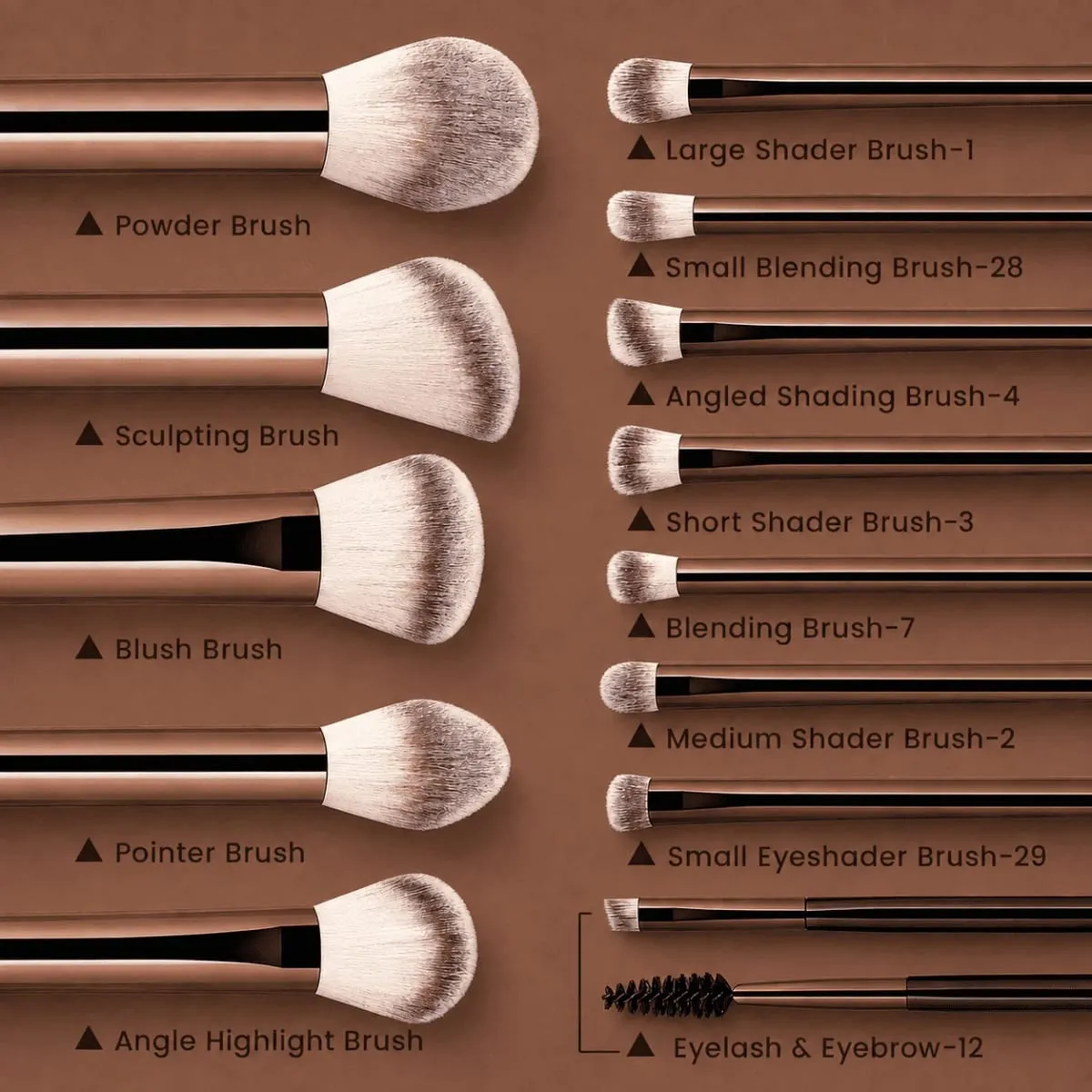 16Pcs Soft Bristle Kabuki Blending Makeup Brush Set Foundation Eyeshadow Blush Cosmetic Tool Professional Makeup Brush