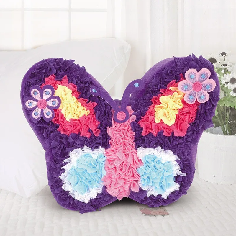 DIY plyšový polštář pro děti Ručně vyráběný polštář Materiál Balení Plyšová hračka Kawaii Roztomilá panenka Dětské Puzzle Sady řemeslných hraček Dárky pro dívky