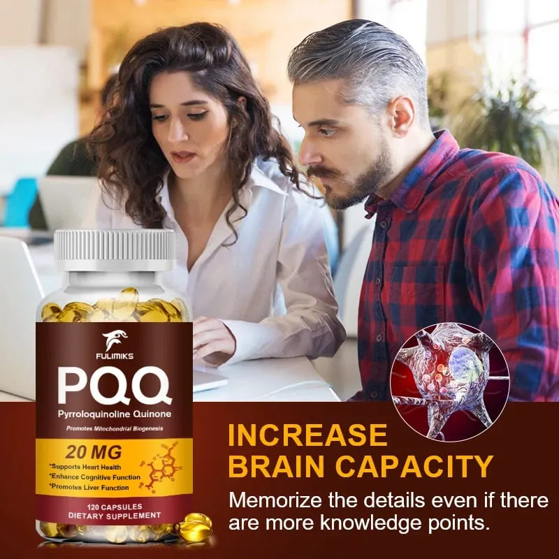 PQQ Capsules 20 mg with Bacopa Monnieri & ALA Supports Mitochondrial Function Stress Management Heart Health & Brain Energy
