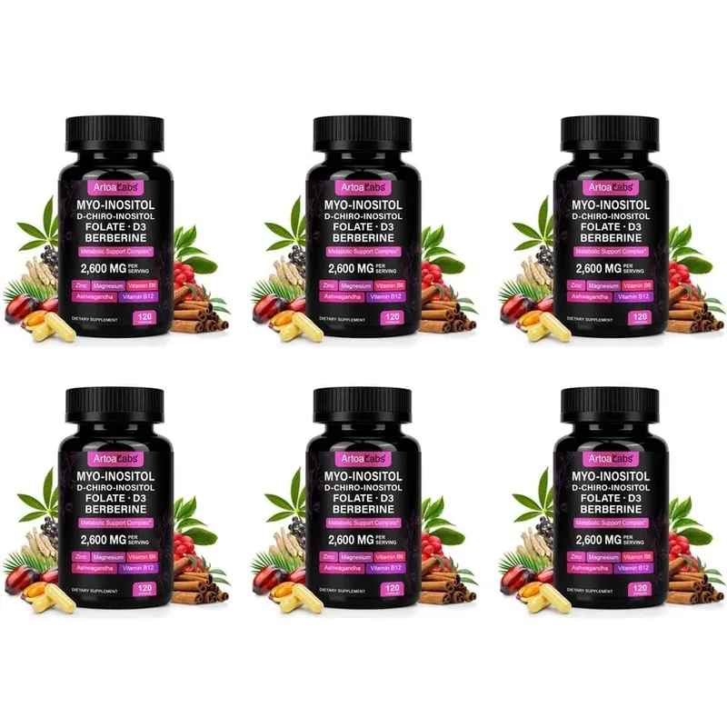 ArtoaLabs Myo & D-Chiro Inositol Capsules with Berberine Ashwagandha Metabolism & Women's Wellness Support 120 Capsules — image 12
