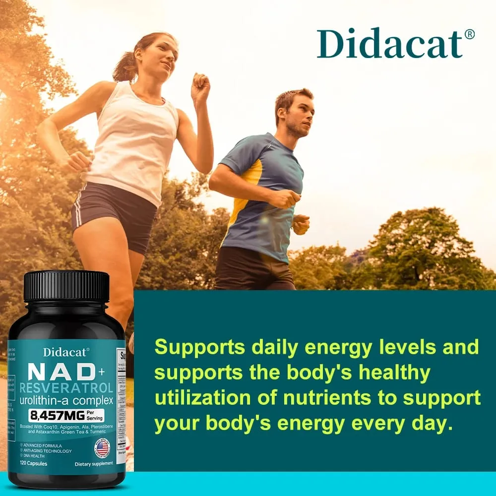 NAD + Resveratrol - Anti-aging Helps Boost Energy Promotes Cell and Skin Health Neuroprotection and Sleep Improvement