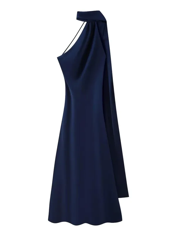 High Street Women Sexy Elegant Halter Long Dress Pambabae Fashion Backless Green Satin Party Maxi Vestidos