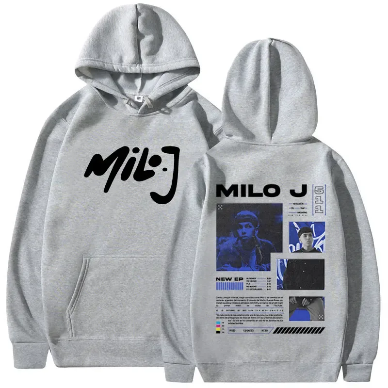 Rapper milo j 511 álbum merch hoodies roupas masculinas vintage hip hop moletom com capuz casual pullovers de grandes dimensões streetwear