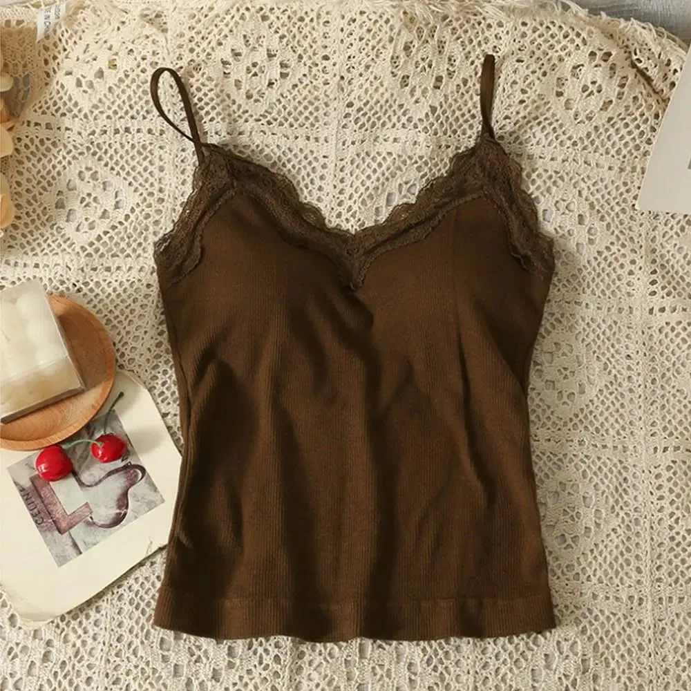 Bequemer, atmungsaktiver Spitzen-BH mit Trägern, einfarbig, bauchfreies Top, sexy Stil, kabelloses Sommer-Top